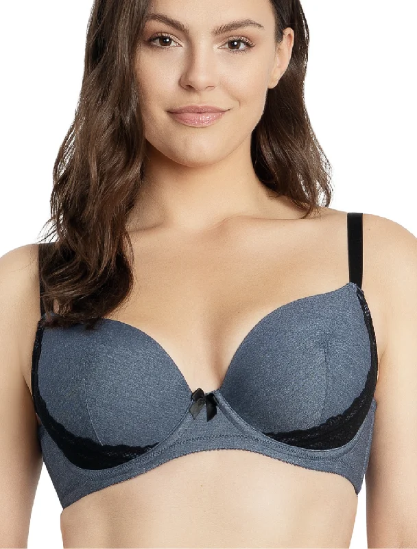 seamless wireless bras for everyday comfortParfait Casey Plunge Molded Underwire Bra, Denim | Dark Blue Denim Parfait Casey | New Parfait Casey