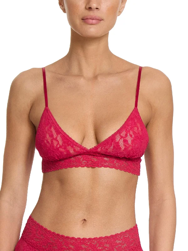 lace bras for a romantic lookSignature Lace Padded Triangle Bralette Beet Juice Red