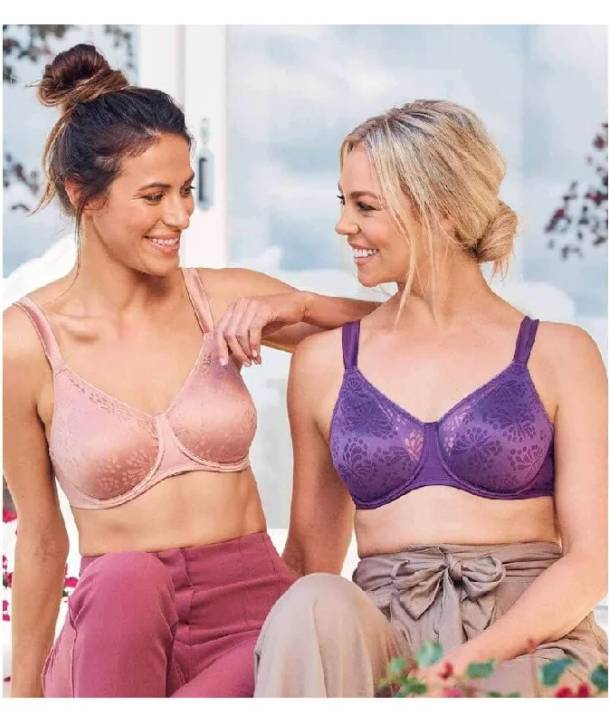 underwire sports bras for extra stabilityTriumph Lacy Minimizer 2 Pack Bra - Purple/Brown