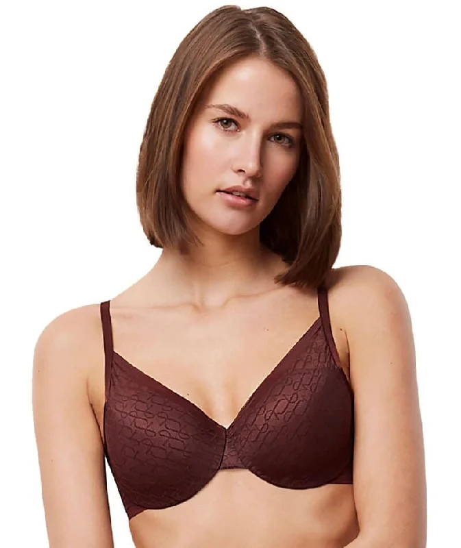 t - shirt bras for a smooth look under clothesTriumph Signature Sheer Underwired Padded Half Cup Bra - Decadent Chocolate