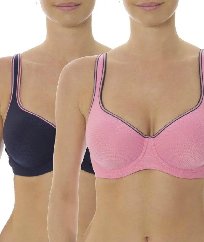 full cup bras for complete coverageTriumph Triaction Racerback 2 Pack - Blue/Pink