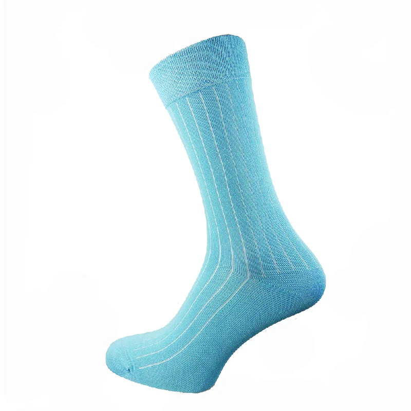 Women's silk - lined socks for a luxurious feelTurquoise ribbed Bamboo socks