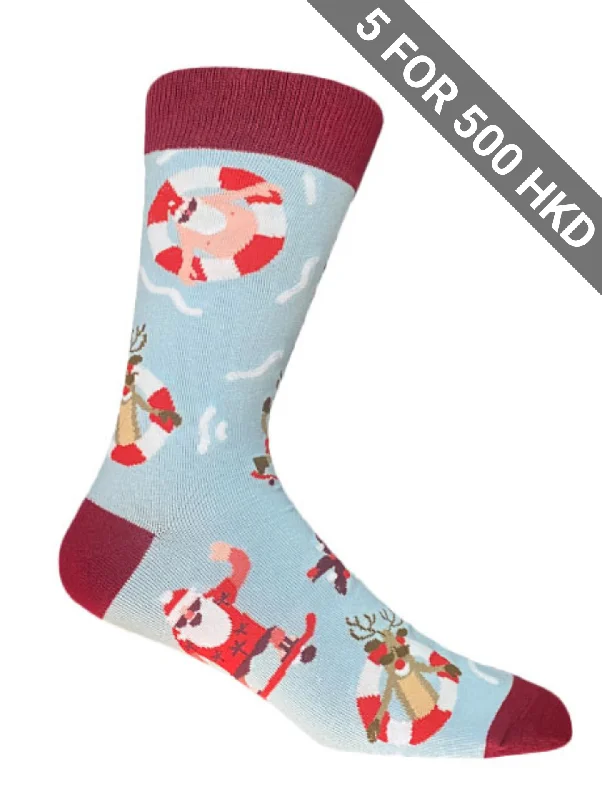 Women's no - show socks with a floral motifSocks | Christmas | Skate Santa | Cotton