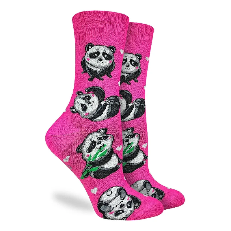 Women's bamboo fiber socks for eco - friendliness"Cute Pandas" Socks by Good Luck Sock- Medium