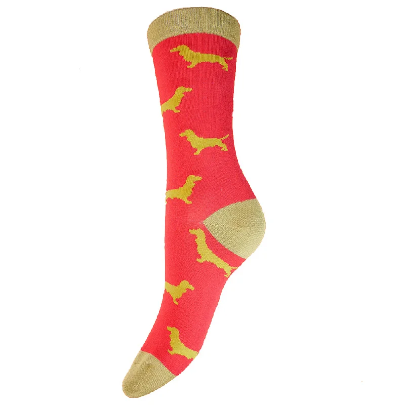 Women's leather - look socks for an edgy styleDachshund Bamboo Socks