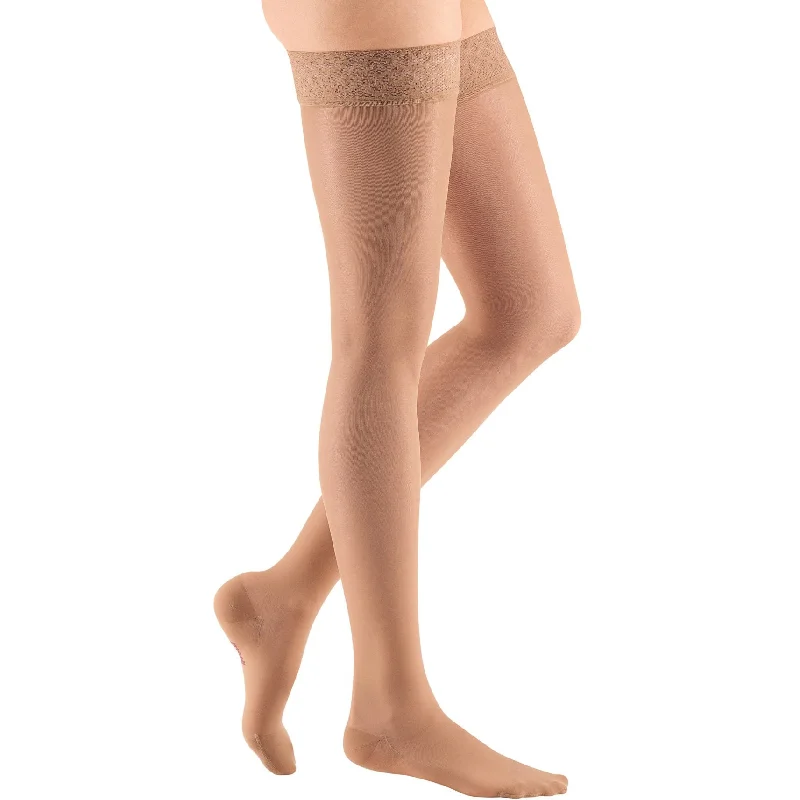 Women's cotton blend socks for breathabilityMediven Sheer & Soft Women's Thigh High 30-40 mmHg