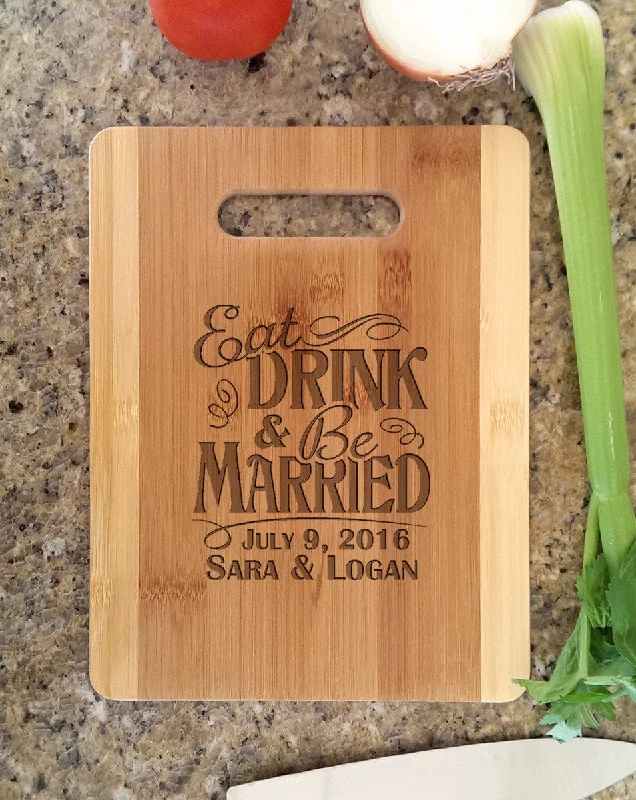 Beach - style stockings for a coastal lookPersonalized Engraved Cutting Board with Eat Drink Be Married Custom Wedding Wood Cutting Board for Newlyweds Just Married Housewarming Gift