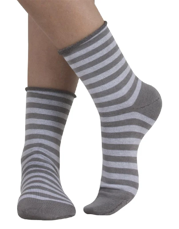 Women's ankle socks with a frilly edgeCette Clearance Stripes  Socks  235-12