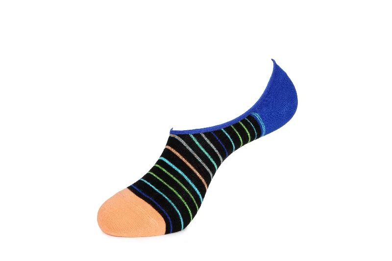 Women's ankle socks with a frilly edgeCandy Stripe-No Shows