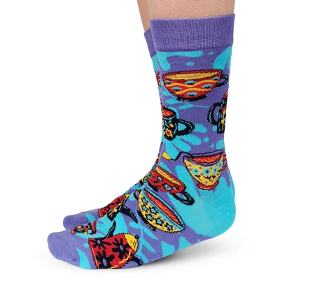 Women's quick - dry socks for water activitiesUptown Sox "Tea Time" Cotton Crew Socks - Medium