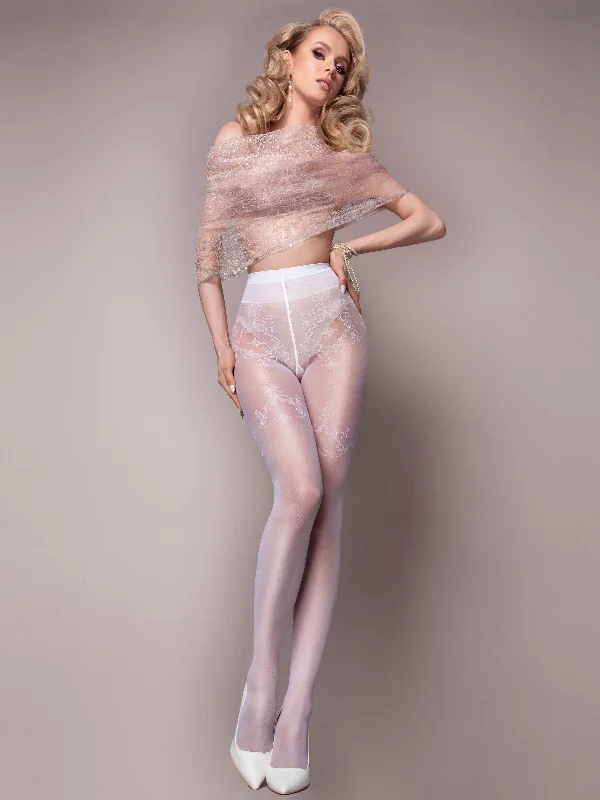 women tights with a diamond - pattern for a sophisticated styleBallerina 581 tights - white