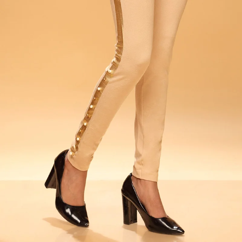 women tights with a UV - protection feature for outdoor activitiesGolden Color Plain Tights PN2062