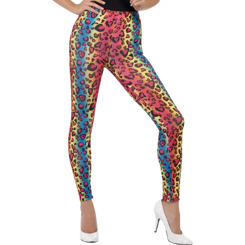 patterned women tights with floral designsNeon Leopard Print Leggings